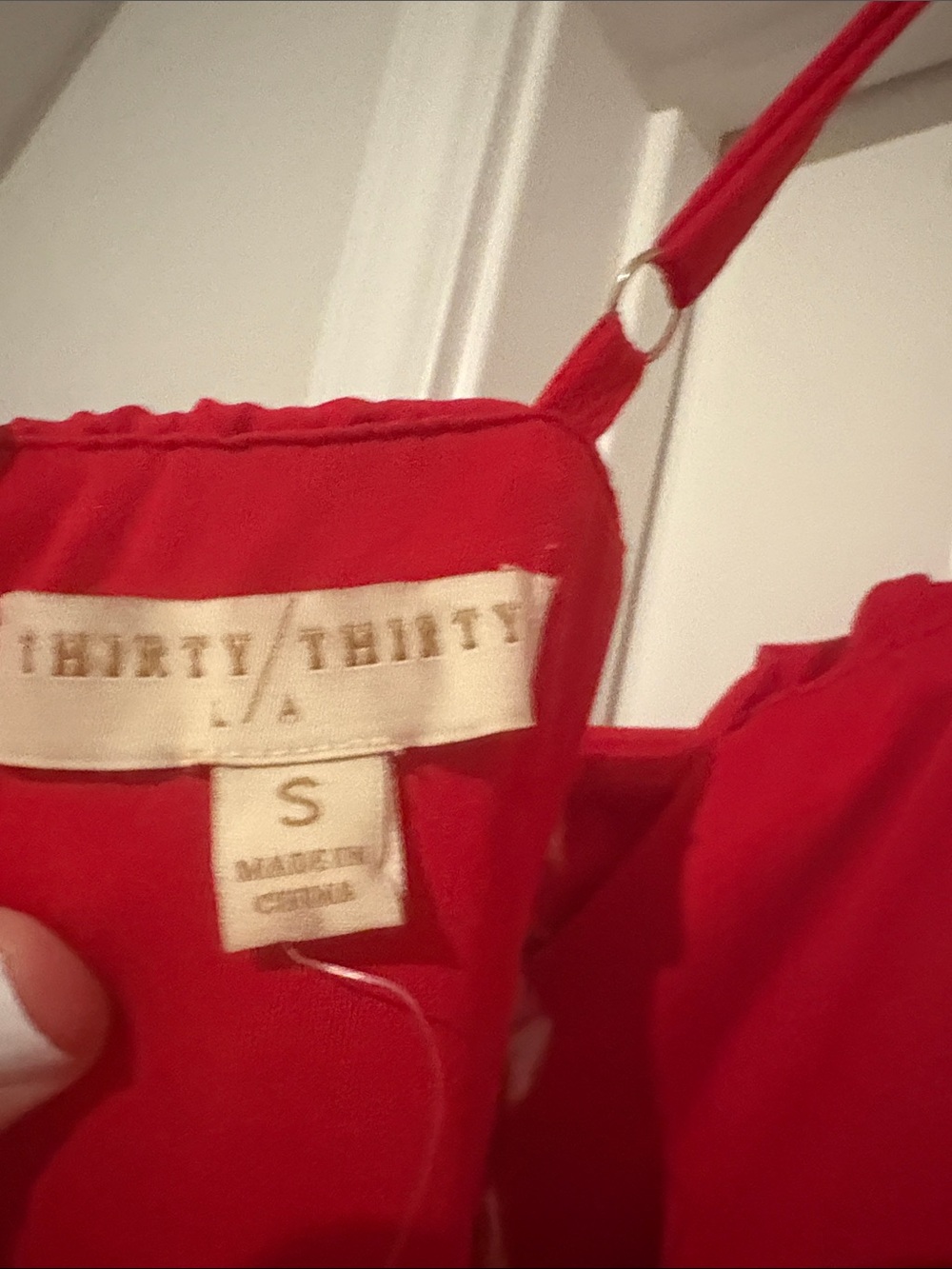 Thirty/Thirty Red Spaghetti Strap bubble Mini Dress - Picture 3 of 4